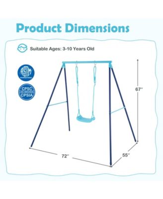 Kids Outdoor Heavy Duty Metal Swing Set with Stand
