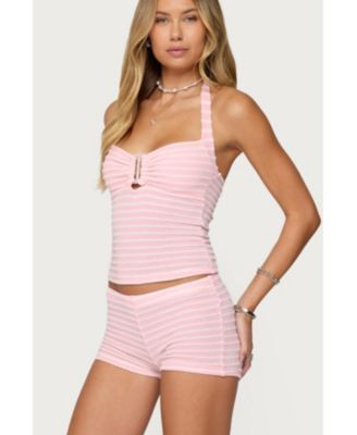 Women's Lovina Textured Striped Halter Top