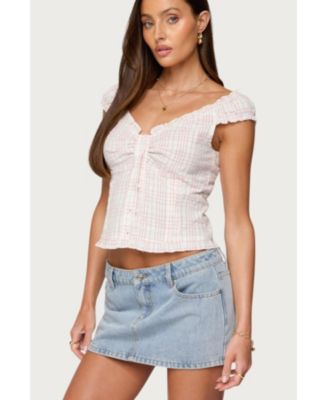 Women's Dolsy Plaid Button Up Top