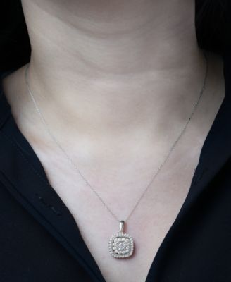 Diamond Pendant Necklace (1 ct. t.w.) in 14k White Gold, 18" + 2" extender, Exclusively at Macy's