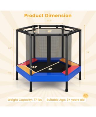Hexagonal Kids Trampoline With Foam Padded Handrails
