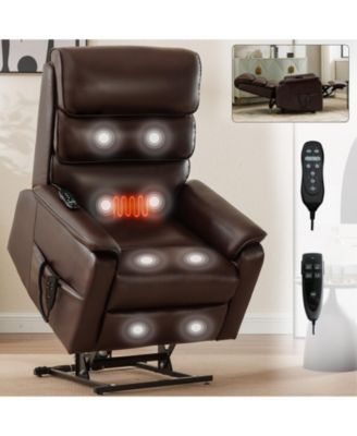 CASAINC Dual Motor Infinite Position Up to 350 LBS Power Lift Recliner Chair with Power-Remote, Heat Massage and Heavy Duty Motion Mechanism