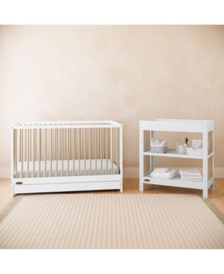 Teddi 5-in-1 Convertible Crib with Drawer - White with Driftwood