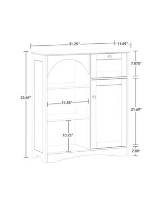 31.25&amp;quot; Solid Wood Bristol Single Door Arched Bathroom and Laundry Storage Cabinet