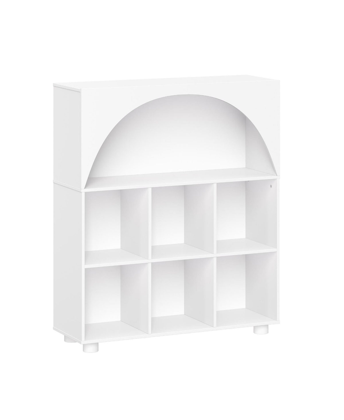 Sourcing Solutions Arched 34.19" Solid Wood 6 Cubby Entryway Shoe Rack Storage Organizer Cabinet