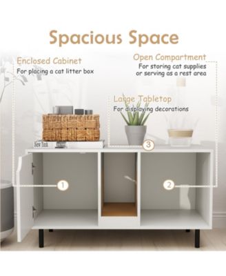 Cat Litter Box Enclosure for 2 Cats Hidden Cat Washroom