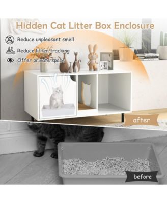 Cat Litter Box Enclosure for 2 Cats Hidden Cat Washroom