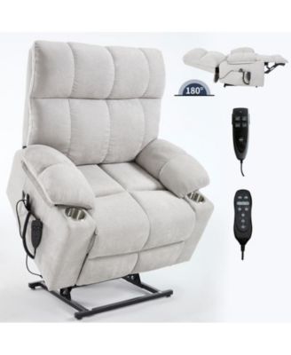 Dual Motor Chenille Power Lift Recliner Chair with Infinite Position