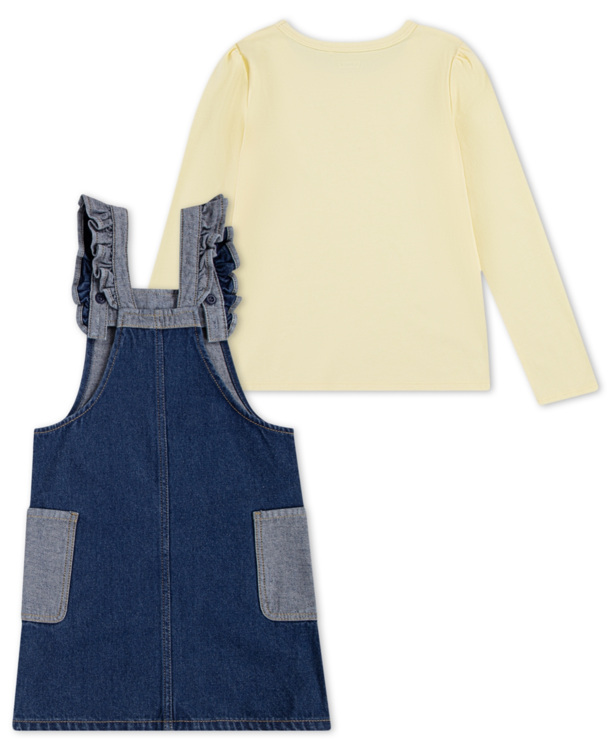 Levi's Little Girls 2-piece Bodysuit And Ruffle Skirtall Set In Yellow