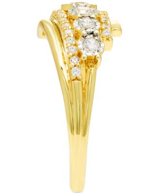 Diamond Three Row Ring (1/2 ct. t.w.) in 14k Gold