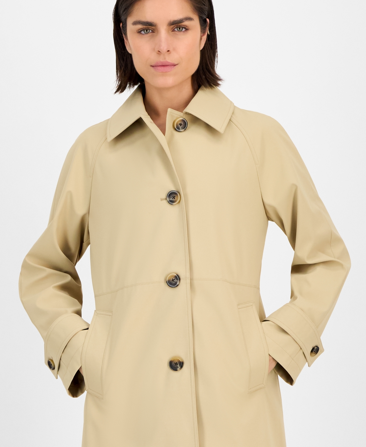 Michael Kors Michael  Petite Single-breasted Trench Coat In Neutral