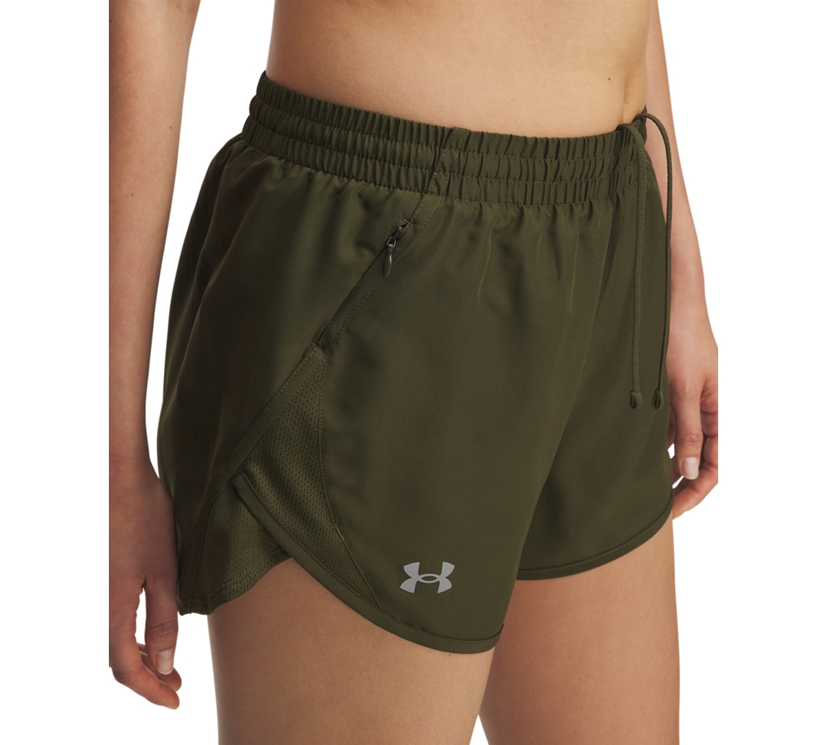 Under Armour Women's Fly By Mesh-panel Running Shorts In Green