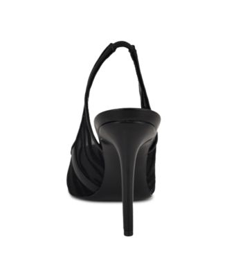 Women's Feather Slingback Stiletto Pumps 