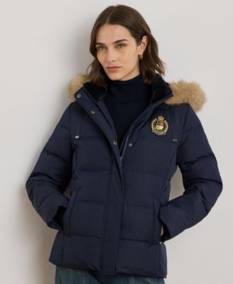 Women's Faux-Fur-Trim Collared Puffer Coat