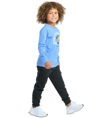 Toddler & Little Boys Long-Sleeve Graphic T-Shirt & Elastic-Waistband Cargo Jogger Pants, 2 Piece Set  