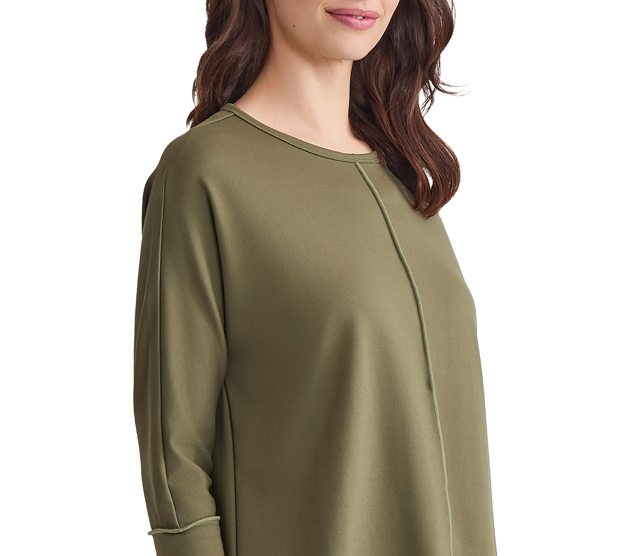 Jones New York Petite Serenity Knit Dolman-sleeve Tunic In Green