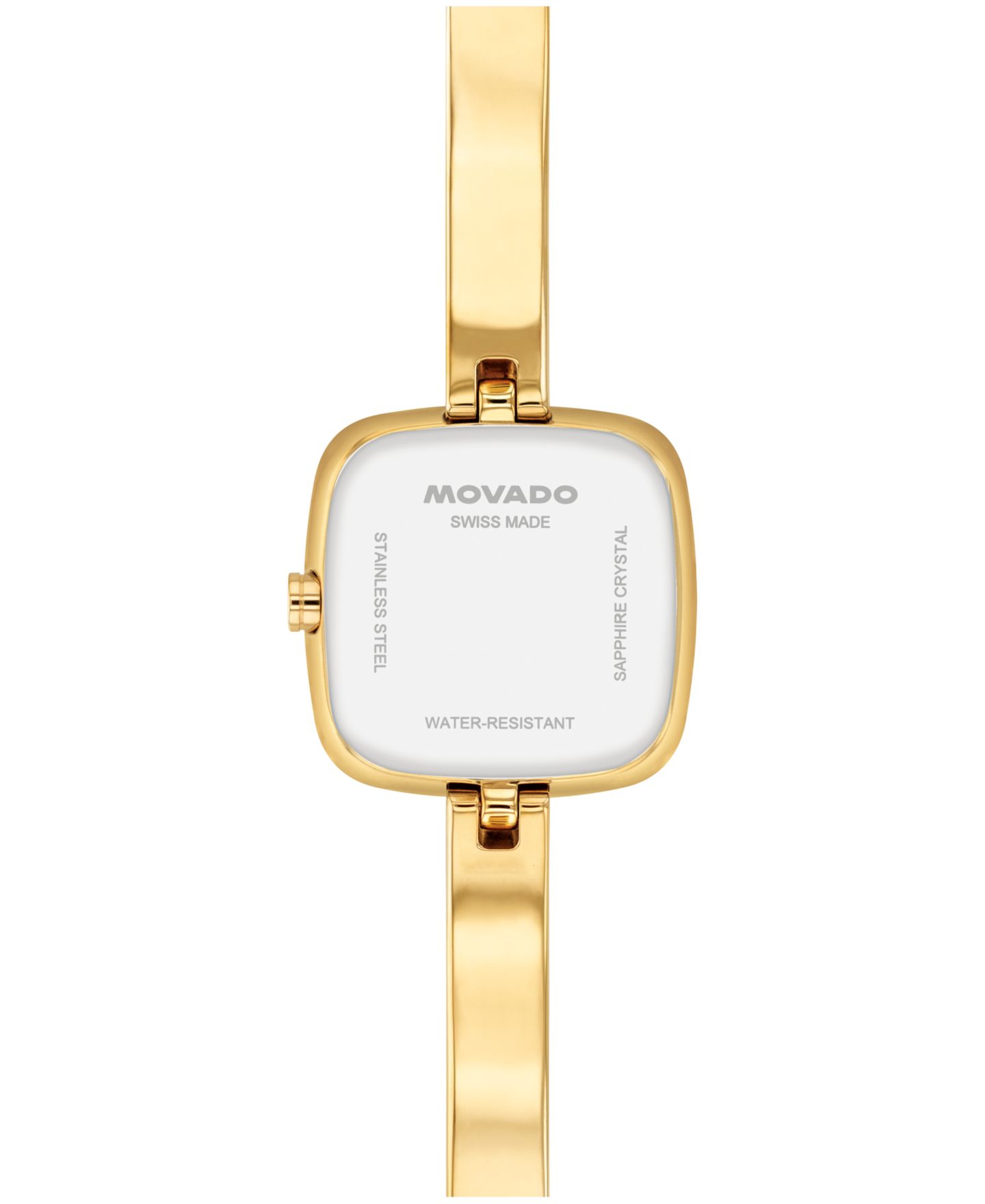 Женские часы Movado Museum Cushion Swiss Quartz Yellow PVD Steel Bangle Watch, 21.50mm — фото 6