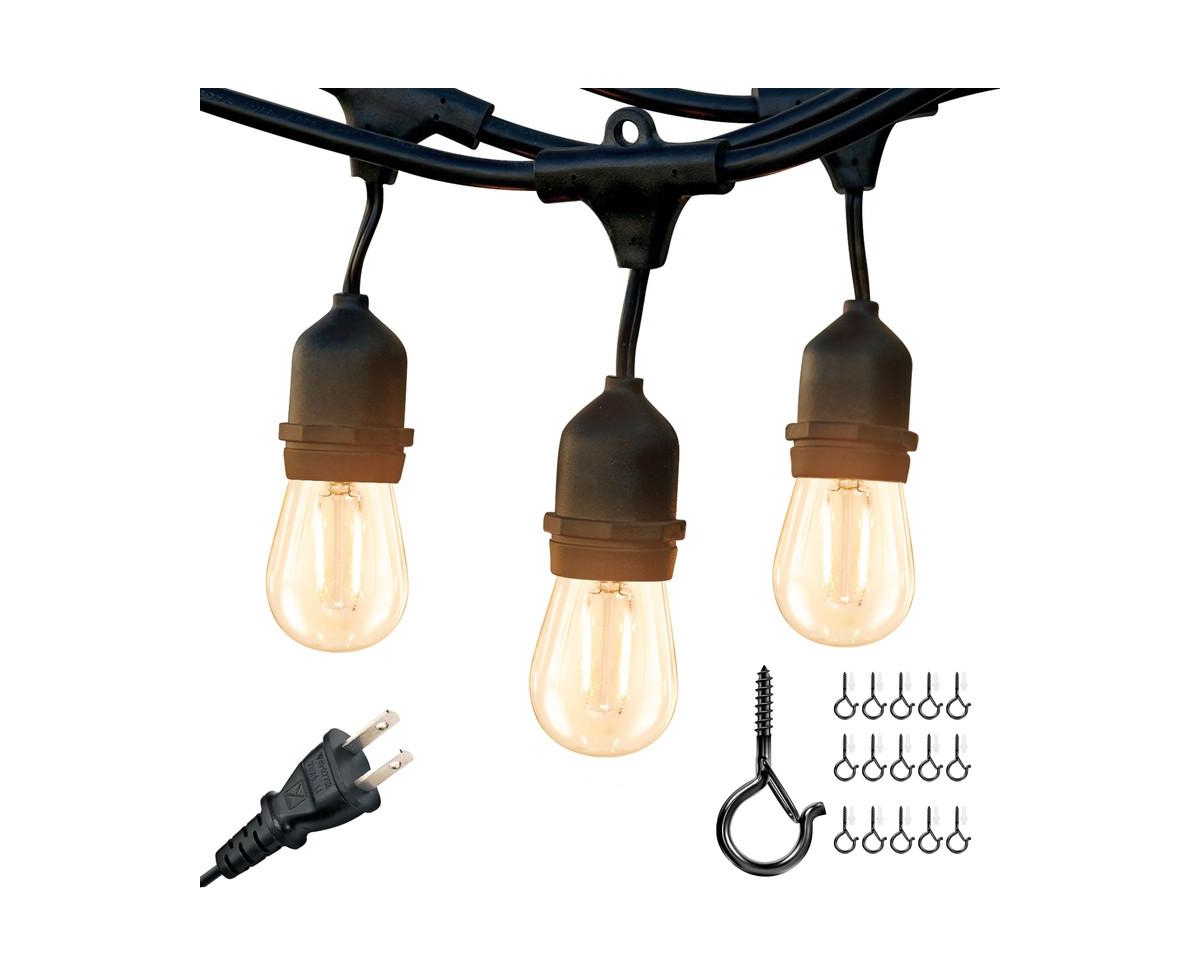 Ambience Pro 48 ft. Indoor/Outdoor Led Weatherproof 2-Watt String Lights with Warm White Hue - 2500 k warm white / 200 lumens