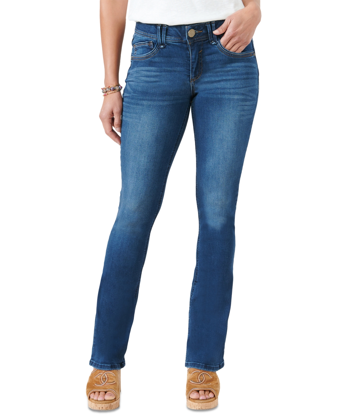 Petite "Ab"solution High-Rise Bootcut Jeans - Blue