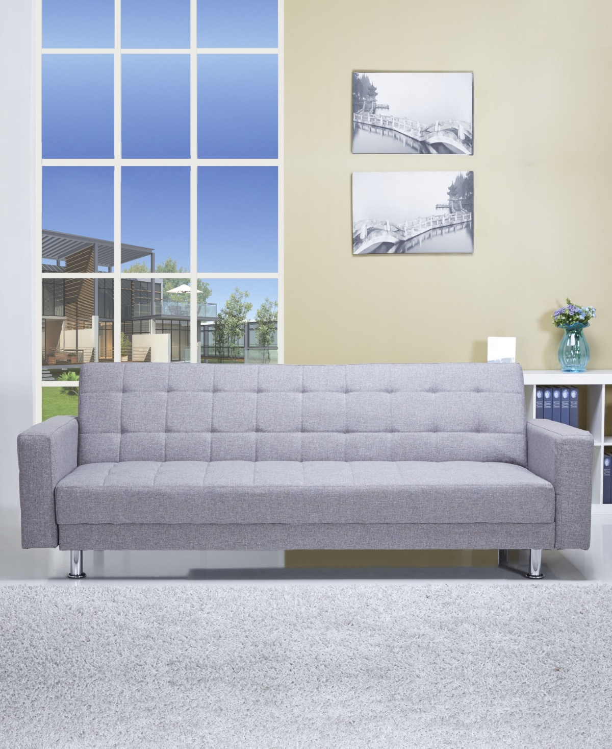 Gold Sparrow 87" Polyester Frankfort Convertible Sofa Bed, Created For Macy's