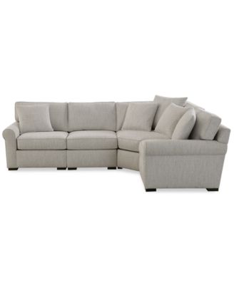 Radley Roll Arm 115" 4-Pc. Fabric L Sectional with Wedge, Exclusively at Macy's