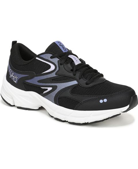 Женские кроссовки Ryka Invoke 2 Lace Up Walking, цвет: Чёрный кожаный / Сетчатый