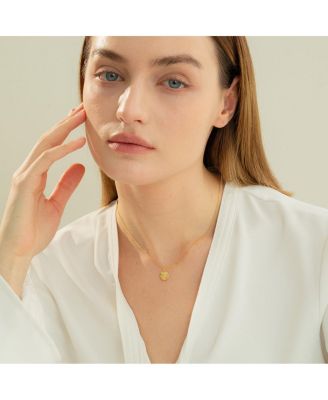 Sterling Silver 18k Gold Plated Madeleine Disc Necklace, Elegant