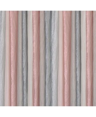 1 Piece Crushed Faux Satin Silver & Blush Rose Pink Ombre Window Curtain Panel