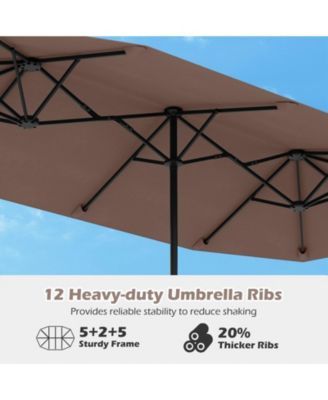 13 FT Double-sided Patio Umbrella Outdoor Large Twin Size Umbrella