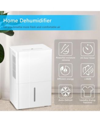 80 Pints/Day, Air Filters, Auto Defrost, Low Noise, LED Display, Timer – Portable Dehumidifier for Large Rooms & Basements