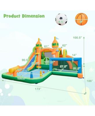 Kids Inflatable Water Slide with Soccer Gate and 750W Blower