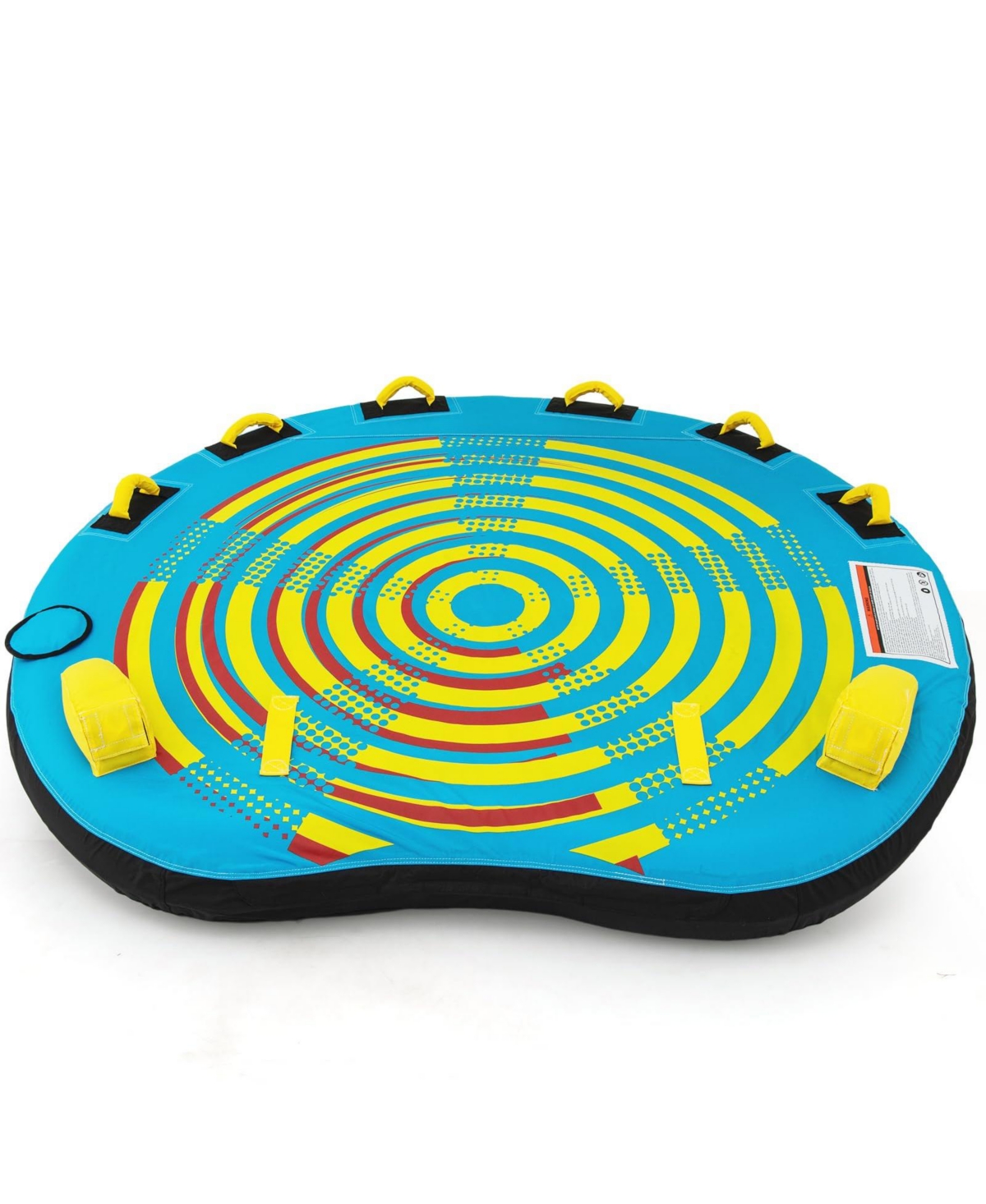 3-Person Inflatable Boat Tube Towable Platform with Double Valves - Yellow