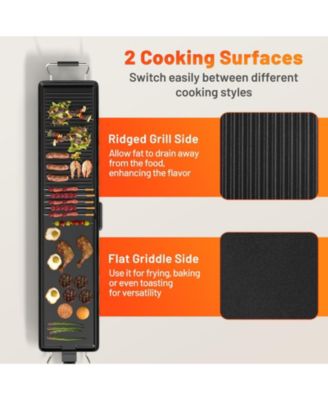 Extra Large Electric Griddle with 2 Cooking Surface and Adjustable Temperatures