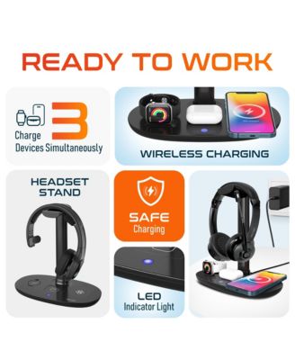 30X Bluetooth Headset & 3-in-1 Wireless Charging Station (DHSWC130XD)