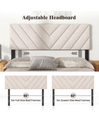 Linen Upholstered Headboard for Bed Frames with Tufted Design