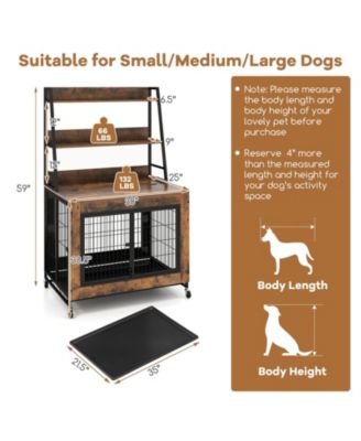 Industrial Dog Kennel Dog Crate Furniture with Storage Shelves