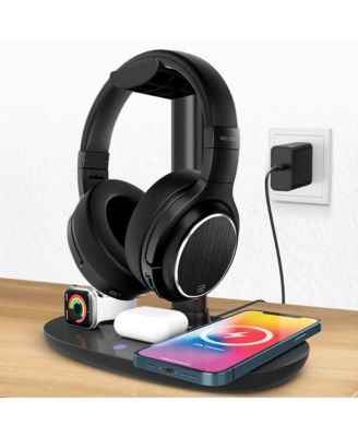 M101 Wireless Computer Headset with Wireless Charger & Desktop Holder