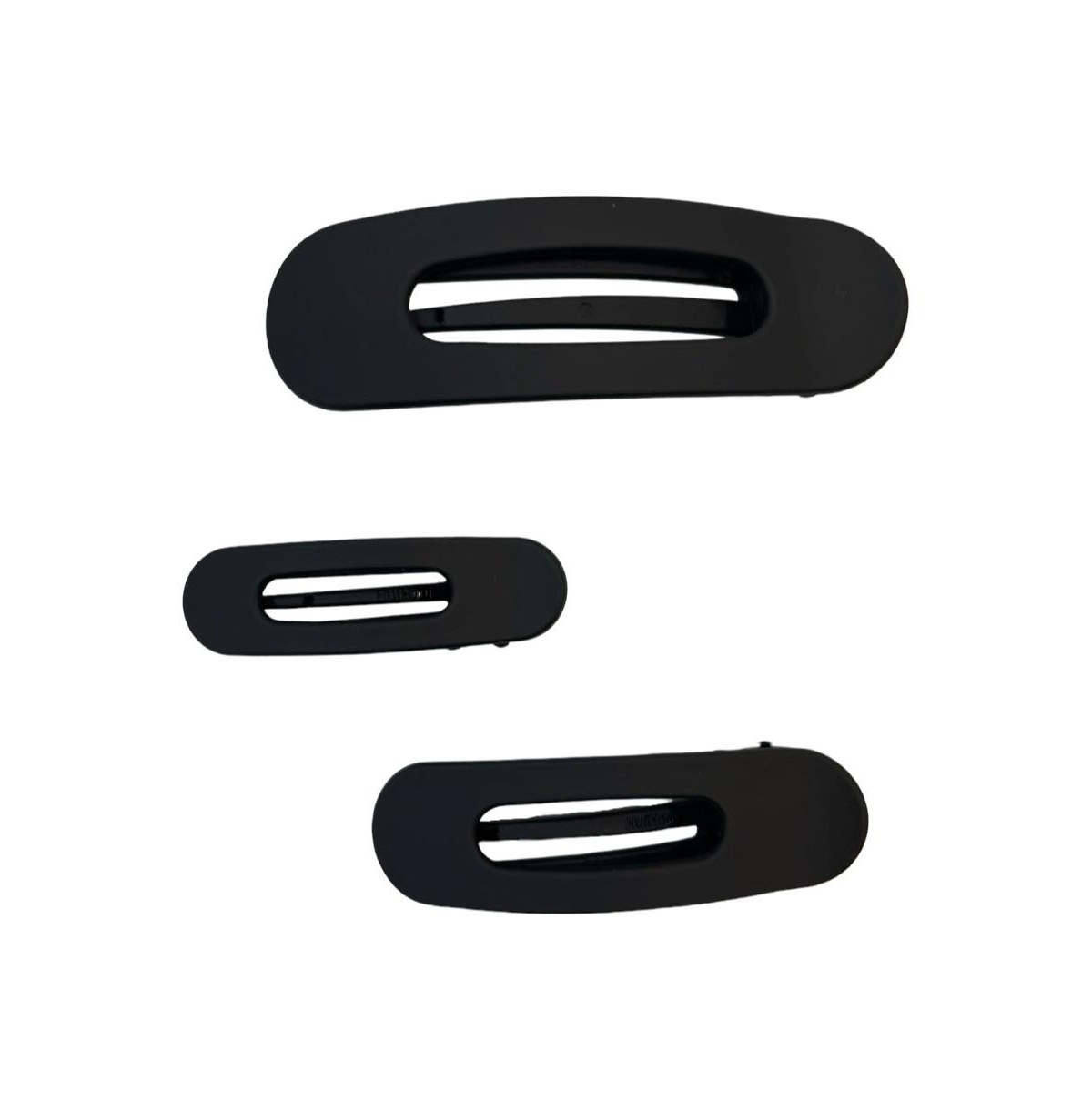 Mixed Size Flat Lay Clip Set - Black - Black