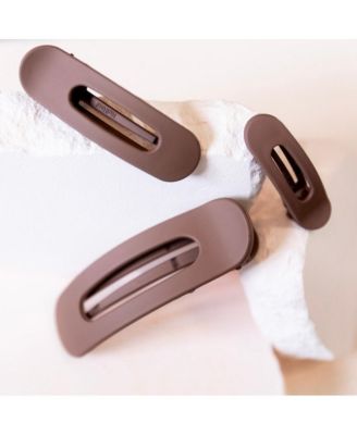 Mixed Size Flat Lay Clip Set - Brown