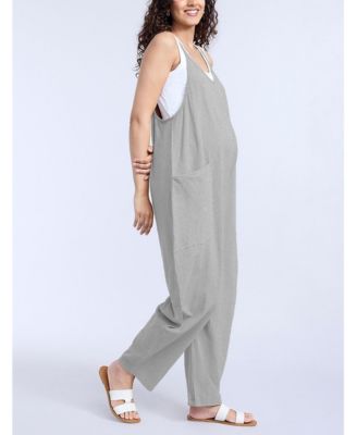 Women's Sleeveless Relaxed Fit Maternity Jumpsuit