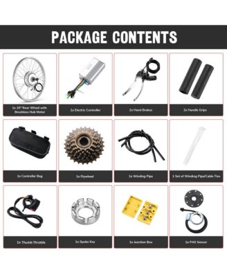 Electric Bicycle Motor Conversion Kit for 24" 750W 36V E-bike Rear Wheel