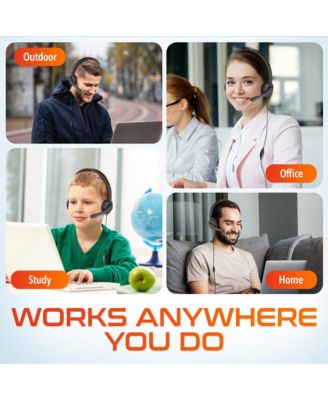 12Y Computer Headset with Microphone, In-Line Controls, Wired Headphones for PC/Laptop/Mac, Compatible with Microsoft Teams, Google Meet, and More - Black