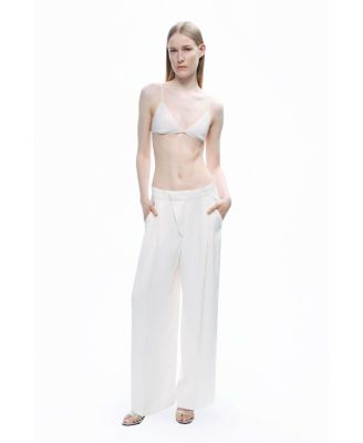 Women's Low-Rise Asymmetric Placket Detail Pants