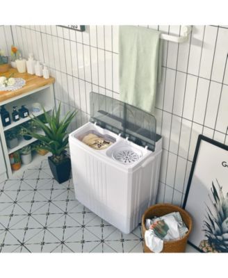 Twin Tub Portable Washing Machine with Timer Control and Drain Pump for Apartment