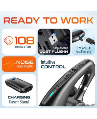 Wireless Headset for Computer with Charging Case, Bluetooth Headset with Noise-Cancelling Mic, Specially Designed for MS Team, Zoom, Google Meet, Driving, and Office