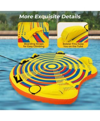 1 or 2 Person Inflatable Towable Tube for Boating with Quick Connector