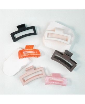 Large Rectangle Claw Clip - Orange