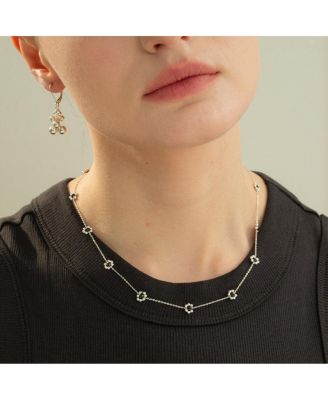 Sterling Silver Dari Onyx Flower Necklace