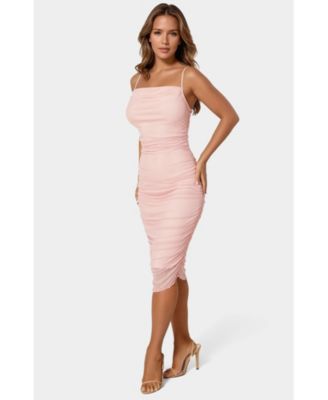 Women's Powermesh Side Shirr Slip Dress