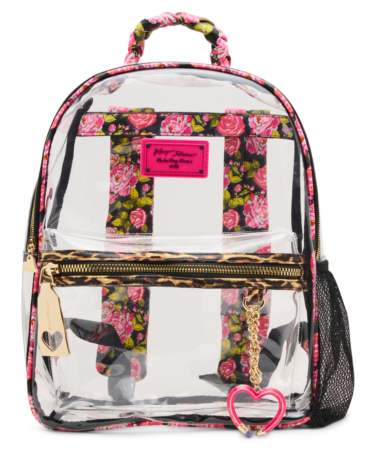 Betsey Johnson Wild Child Clear Large Backpack With Pouch In Multi